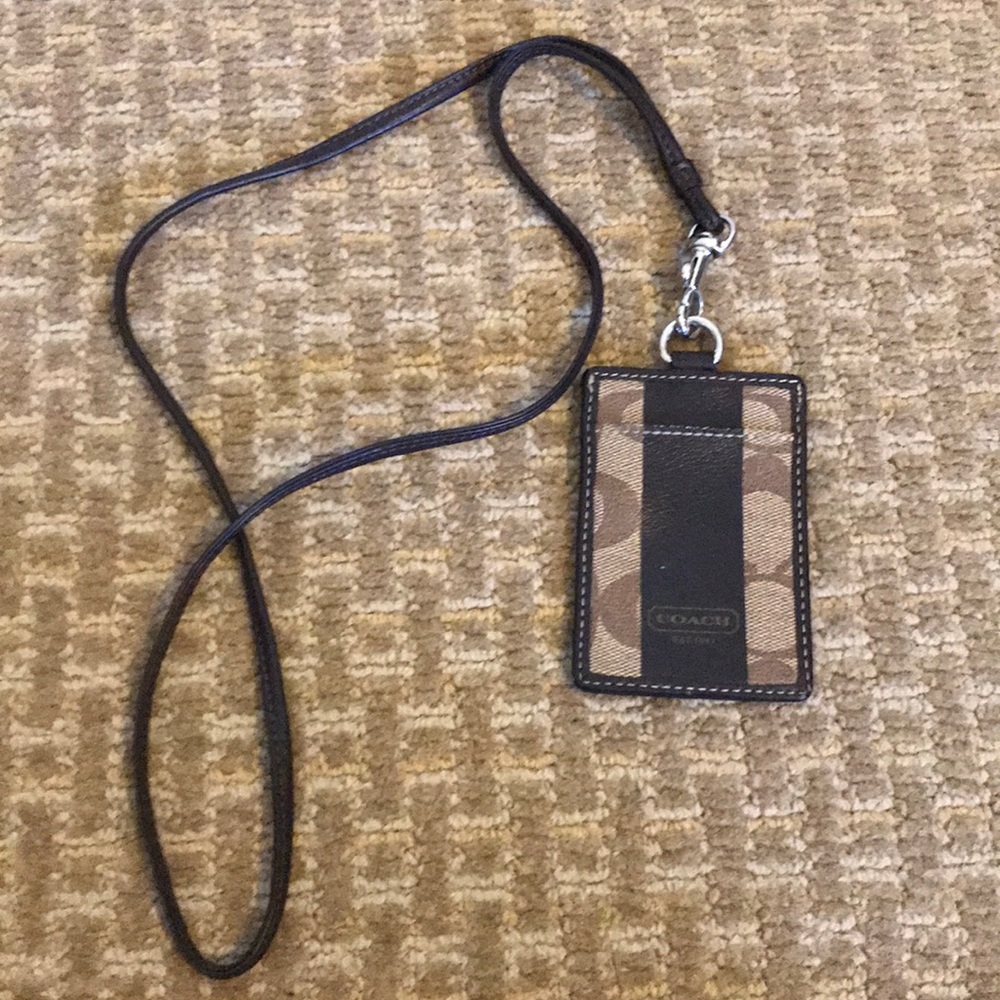 Coach ID holder. With strap